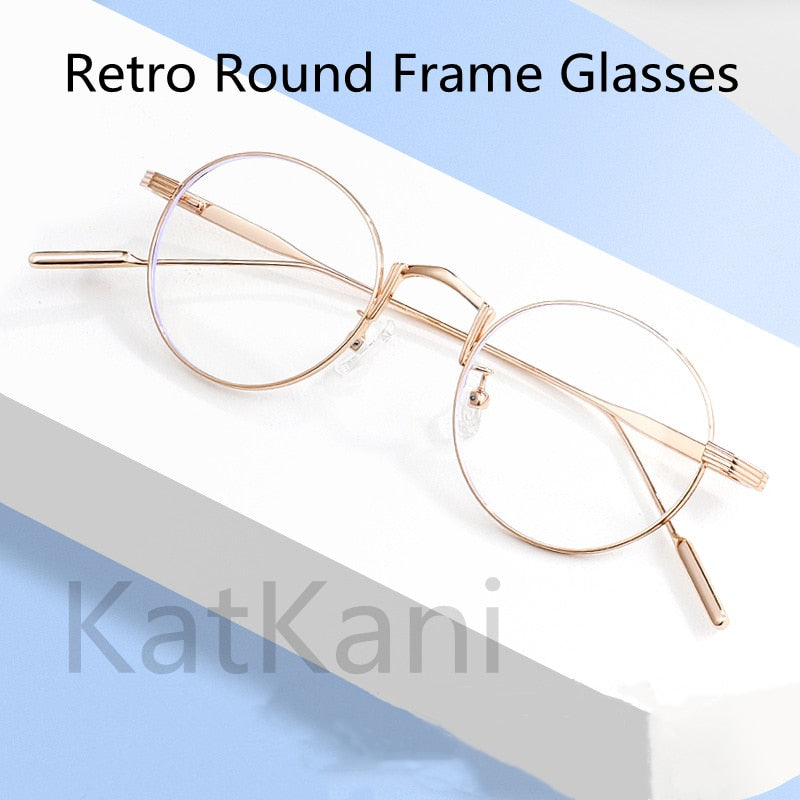 KatKani Unisex Full Rim Round Alloy Frame Eyeglasses 01131 Full Rim KatKani Eyeglasses   
