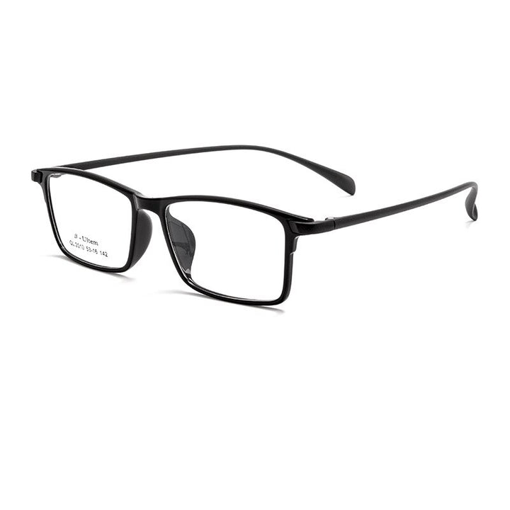 KatKani Unisex Full Rim Square Ultem Steel Eyeglasses 2010ql Full Rim KatKani Eyeglasses Brihgt Black  