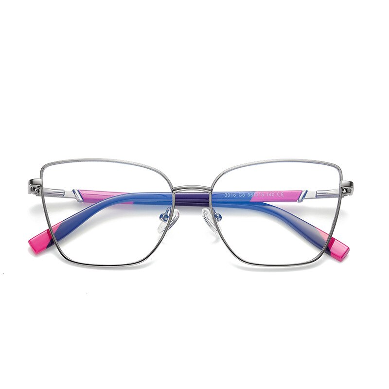 Hotony Women's Full Rim Cat Eye Alloy Frame Eyeglasses 3016 Full Rim Hotony C6  