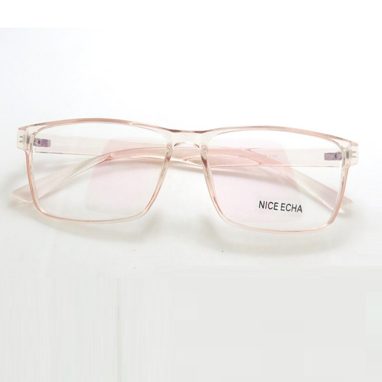 Cubojue Unisex Full Rim Oversized Square Tr 90 Titanium Myopic Reading Glasses 2257 Reading Glasses Cubojue no function lens 0 Pink 