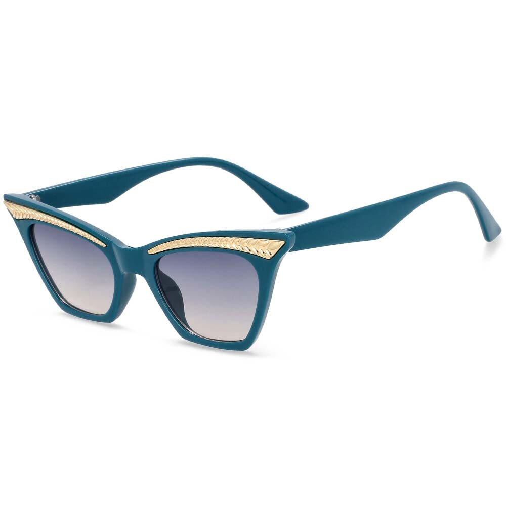 CCSpace Women's Full Rim Cat Eye Resin Frame Sunglasses 54307 Sunglasses CCspace Sunglasses Blue 54307 