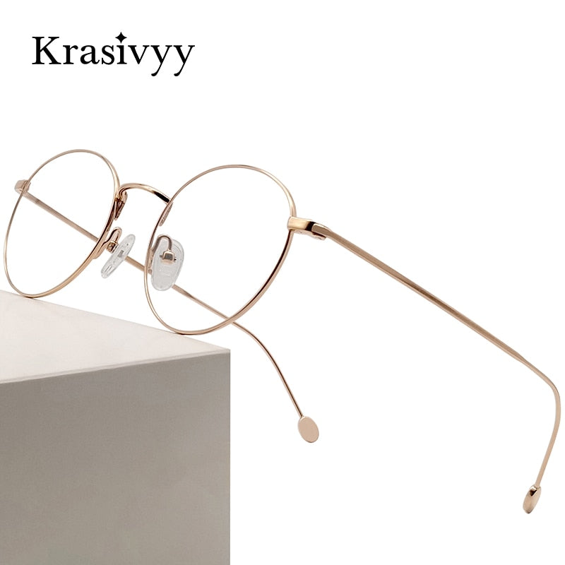 Krasivyy Unisex Full Rim Round Titanium Eyeglasses Kr86052 Full Rim Krasivyy   