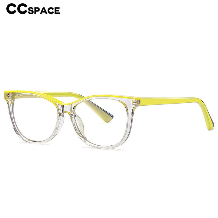 CCSpace Youth's Unisex Full Rim Square Tr 90 Titanium Frame Eyeglasses 54524 Full Rim CCspace   