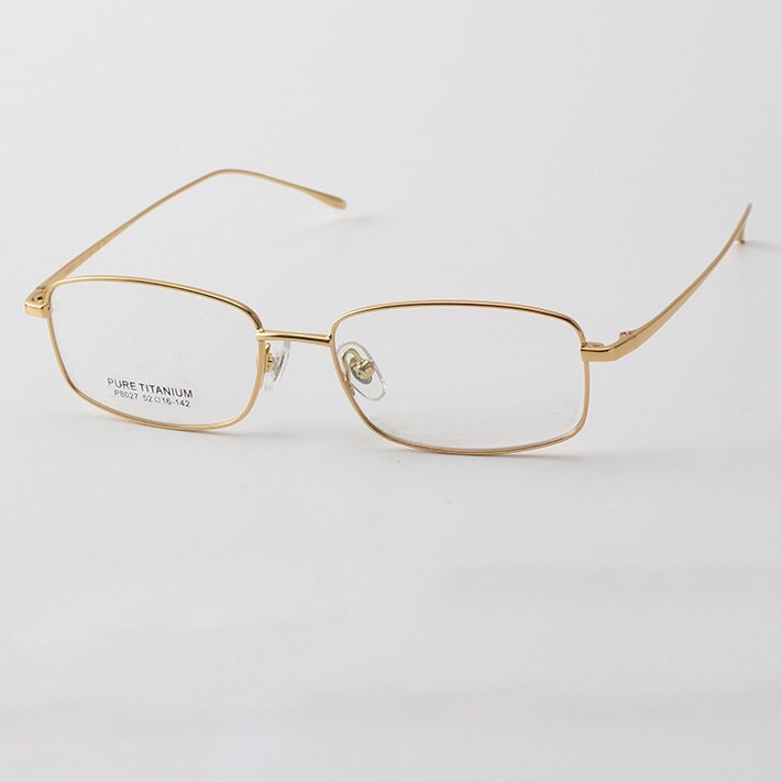 Cubojue Unisex Full Rim Square 135mm Titanium Reading Glasses Reading Glasses Cubojue 0 Gold 