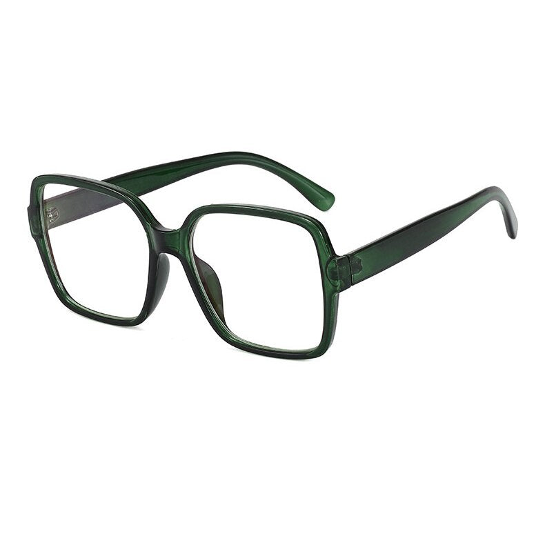 Cubojue Unisex Full Rim Oversized Square Tr 90 Titanium Myopic Reading Glasses Reading Glasses Cubojue anti blue light 0 green 