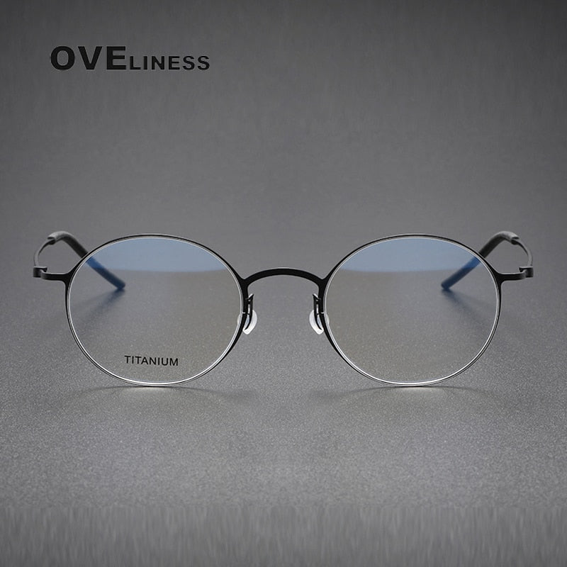 Oveliness Unisex Full Rim Round Titanium Eyeglasses 5044 Full Rim Oveliness   