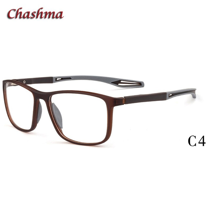 Chashma Ochki Unisex Full Rim Square Tr 90 Titanium Sport Eyeglasses 1021 Sport Eyewear Chashma Ochki C4  