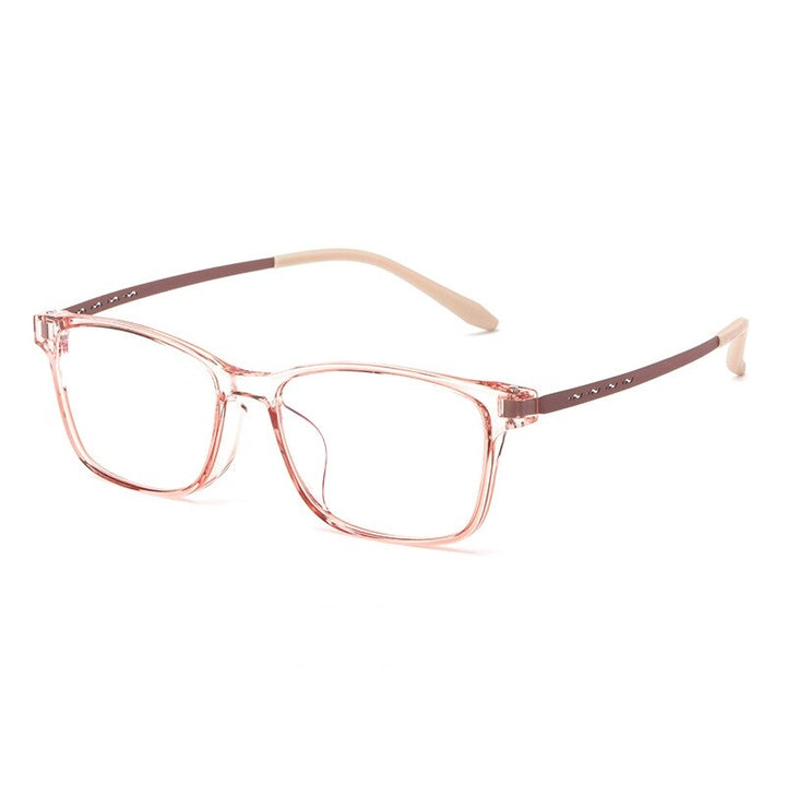 KatKani Unisex Full Rim Square Tr 90 Titanium Eyeglasses 99103t Full Rim KatKani Eyeglasses Transparent Pink  