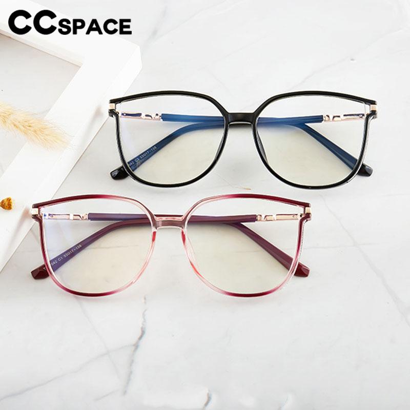 CCSpace Women's Full Rim Square Tr 90 Titanium Eyeglasses 56793 Full Rim CCspace   