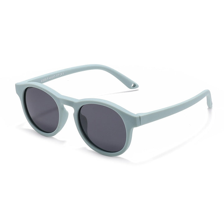 Mokduff Unisex Infant Full Rim Round Tr 90 Titanium Polarized Sunglasses 8308 Sunglasses Mokduff Blue As picture 