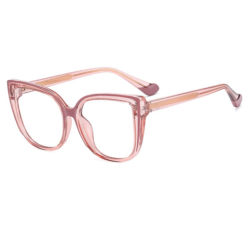 CCSpace Women's Full Rim Square Cat Eye Tr 90 Titanium Eyeglasses 55598 Full Rim CCspace Pink China 