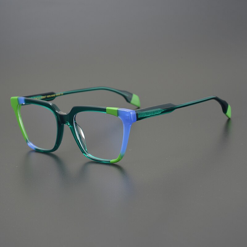 Gatenac Unisex Full Rim Square Round Acetate Eyeglasses Gxyj850 Full Rim Gatenac Green  
