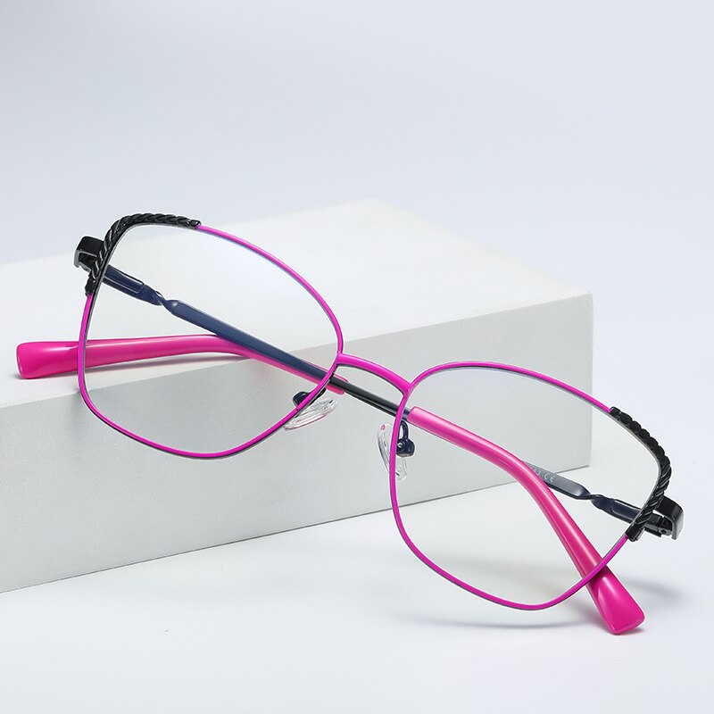 Hdcrafter Women's Full Rim Alloy Cat Eye Frame Eyeglasses 3014 Full Rim Hdcrafter Eyeglasses   