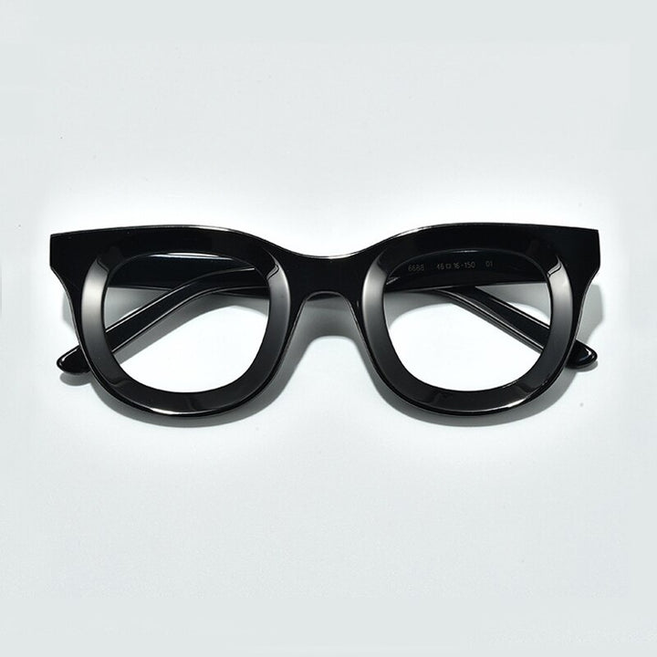 Gatenac Unisex Full Rim Square  Acetate Eyeglasses Gxyj939 Full Rim Gatenac Bright Black  