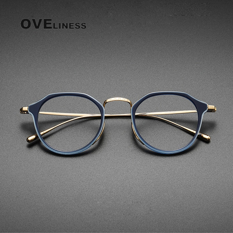 Oveliness Unisex Full Rim Oversized Square Round Acetate Titanium Eyeglasses 1113 Full Rim Oveliness   