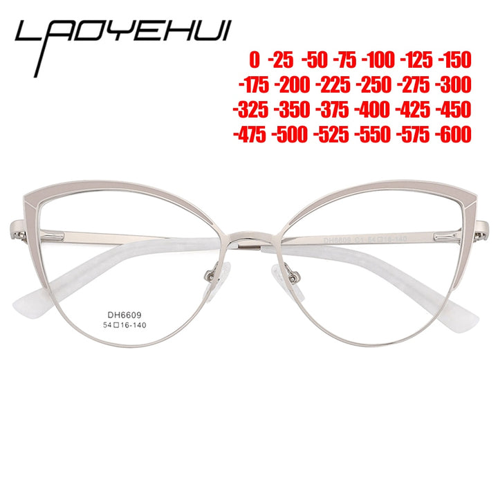 Laoyehui Women's Full Rim Cat Eye Alloy Myopic Reading Glasses Anti Blue Light 6609 Reading Glasses Laoyehui   