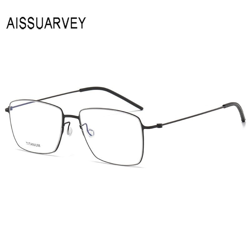 Aissuarvey Men's Full Rim Square Titanium Eyeglasses 564217 Full Rim Aissuarvey Eyeglasses   