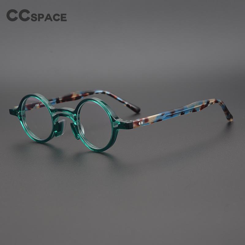 CCSpace Unisex Full Rim Handcrafted Round Acetate Eyeglasses 55670 Full Rim CCspace   