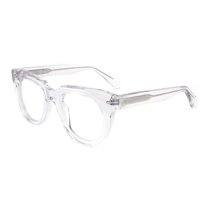 Gatenac Unisex Full Rim Square Acetate Frame Eyeglasses Gxyj774 Full Rim Gatenac Transparent  