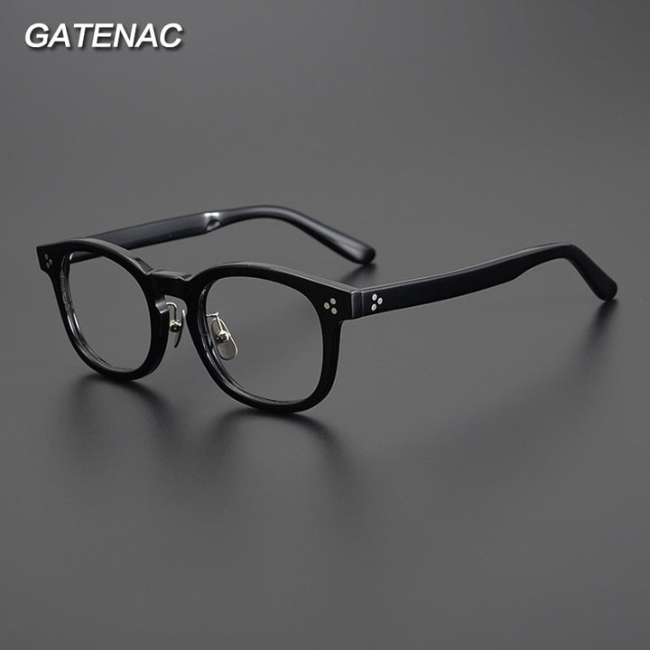 Gatenac Unisex Full Rim Square Acetate Eyeglasses Gxyj1006 Full Rim Gatenac   