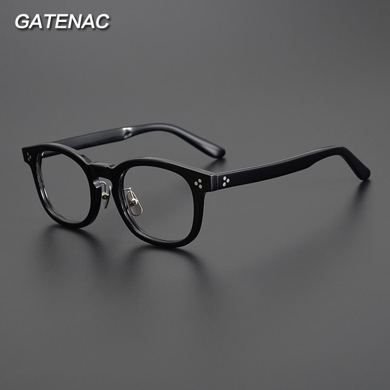 Gatenac Unisex Full Rim Square Acetate Eyeglasses Gxyj1006 Full Rim Gatenac   