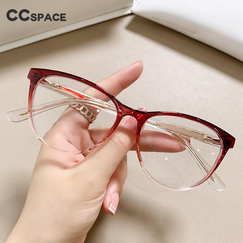 CCSpace Women's Full Rim Square Cat Eye Tr 90 Titanium Eyeglasses 55711 Full Rim CCspace   
