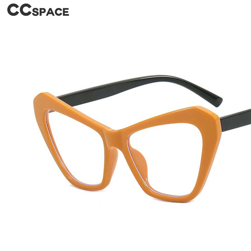 CCspace Women's Full Rim Oversized Cat Eye Acetate Frame Eyeglasses 54494 Full Rim CCspace   