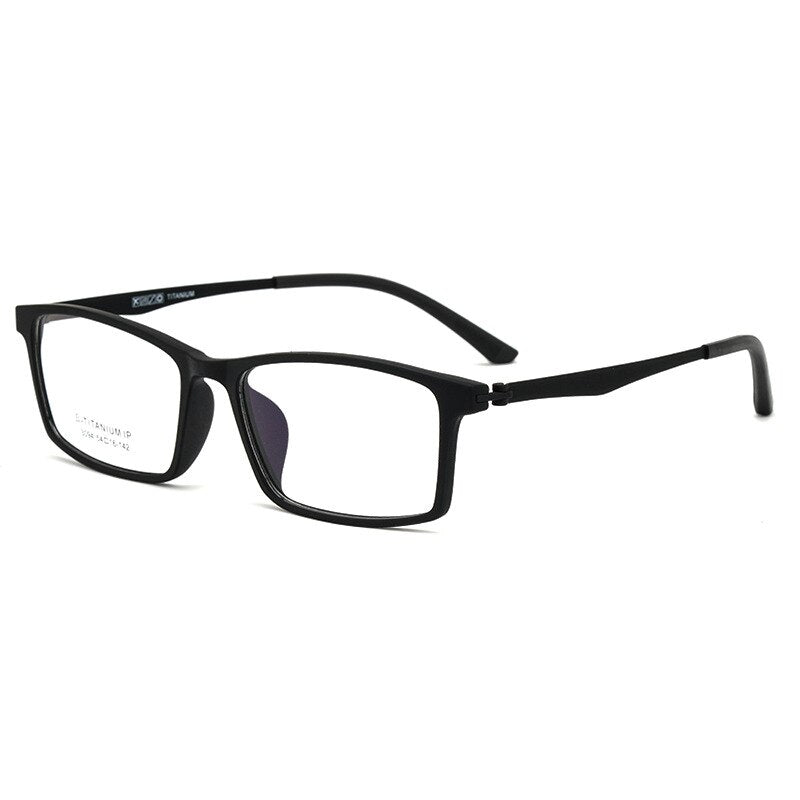 Yimaruili Unisex Full Rim Square Tr 90 Titanium Eyeglasses 023094 Full Rim Yimaruili Eyeglasses Black  