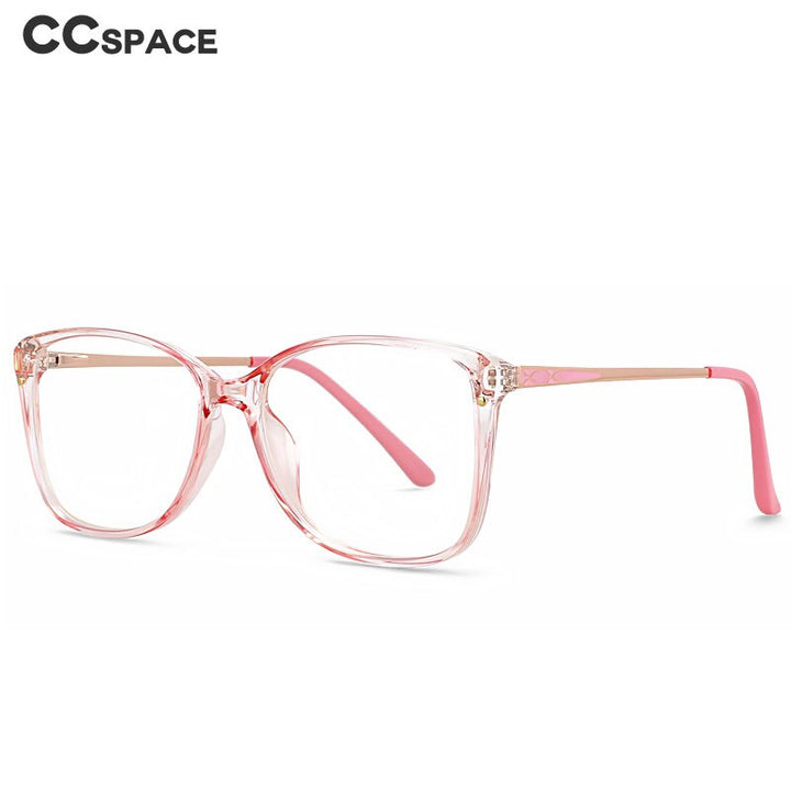 CCSpace Women's Full Rim Square Tr 90 Titanium Eyeglasses 49587 Full Rim CCspace   
