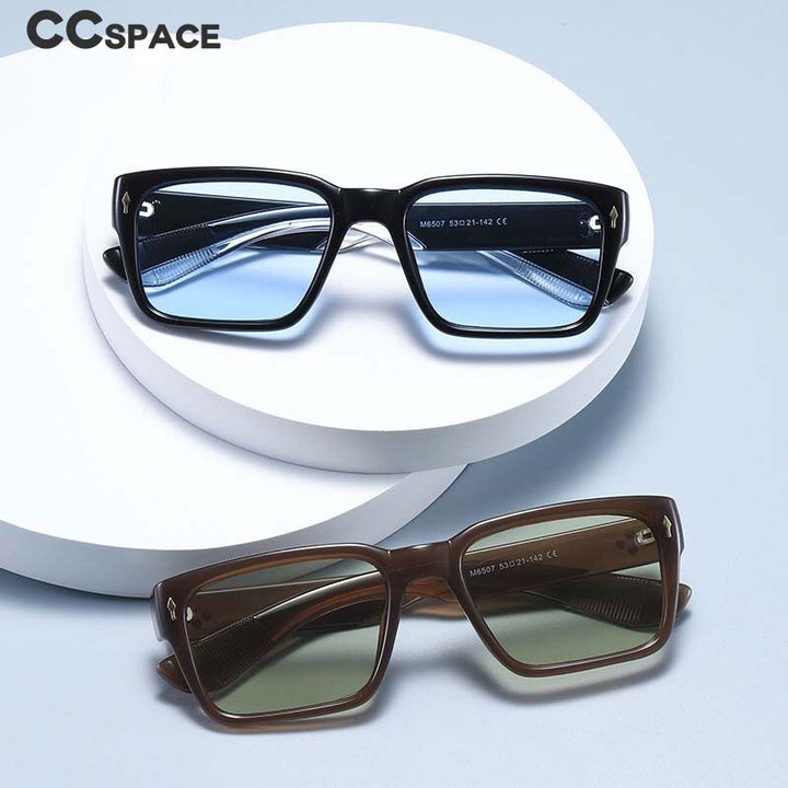 CCSpace Men's Full Rim Rectangular Acetate Frame Sunglasses 54568 Sunglasses CCspace Sunglasses   