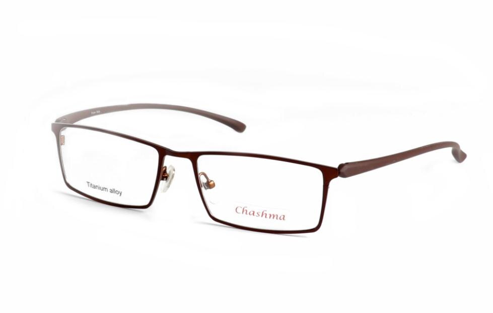 Chashma Ottica Men's Full Rim Square Titanium Eyeglasses 9105 Full Rim Chashma Ottica Brown  