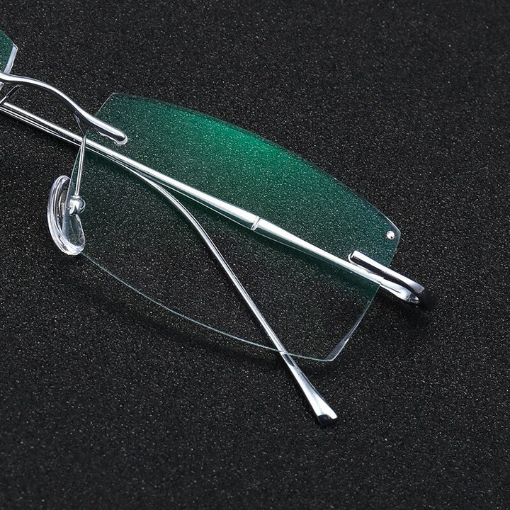 Chashma Ochki Unisex Rimless Rectangle Titanium Eyeglasses 632 Rimless Chashma Ochki   