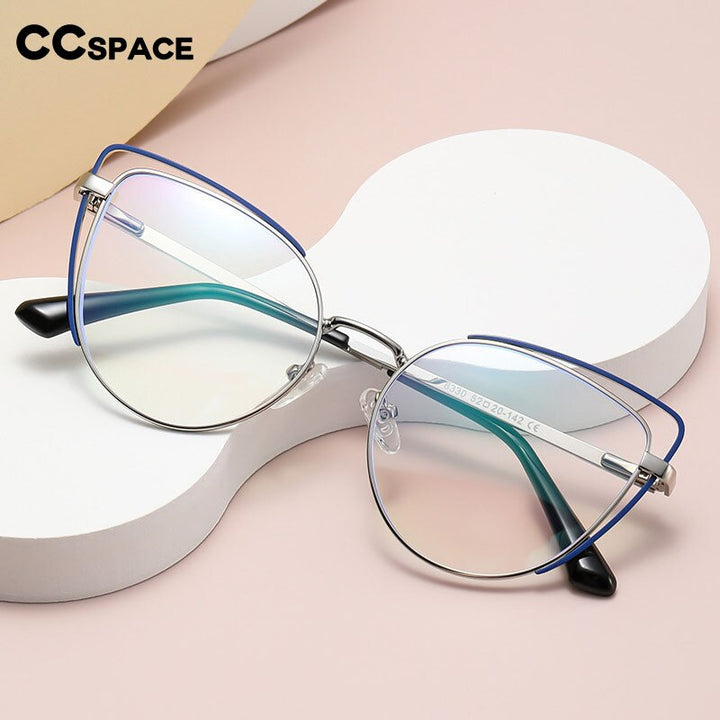 CCspace Women's Full Rim Cat Eye Acetate Alloy Eyeglasses 55253 Full Rim CCspace   