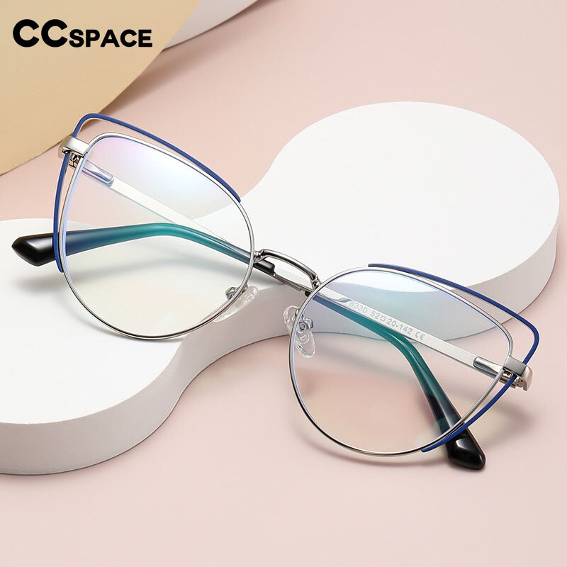 CCSpace Women's Full Rim Cat Eye Acetate Alloy Eyeglasses 55253 Full Rim CCspace   