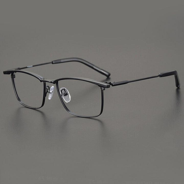Gatenac Unisex Full Rim Square Titanium Eyebrow Eyeglasses Gxyj891 Full Rim Gatenac Black  