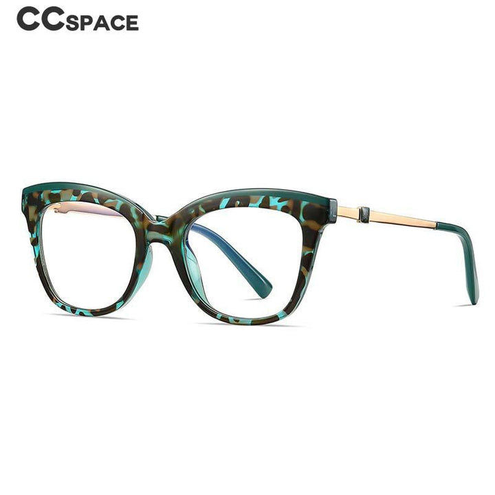 CCspace Women's Full Rim Square Cat Eye Tr 90 Titanium Eyeglasses 54047 Full Rim CCspace   