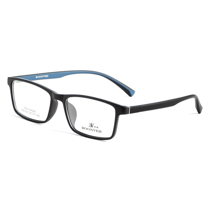 Yimaruili Unisex Full Rim Square Tr 90 Sport Eyeglasses Vb8004 Sport Eyewear Yimaruili Eyeglasses Black Blue  