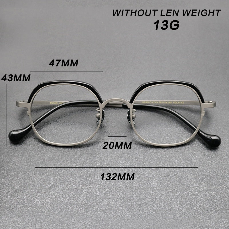 Gatenac Unisex Full Rim Square Titanium Frame Eyeglasses Gxyj765 Full Rim Gatenac   