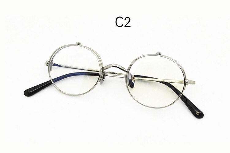 Yujo Unisex Full Rim Oval 45mm Titanium Flip Up Reading Glasses Reading Glasses Yujo China 0 C2