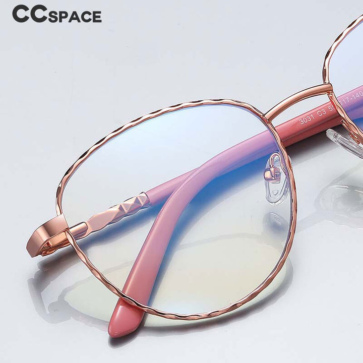 CCspace Women's Full Rim Round Square Stainless Steel Eyeglasses 54529 Full Rim CCspace   