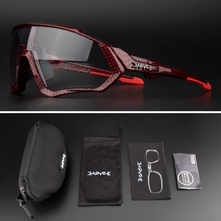 Kapvoe Unisex Full Rim Goggle Photochromic Cycling Sunglasses 9027 Sunglasses Kapvoe 12 China Photochromic-1Lens
