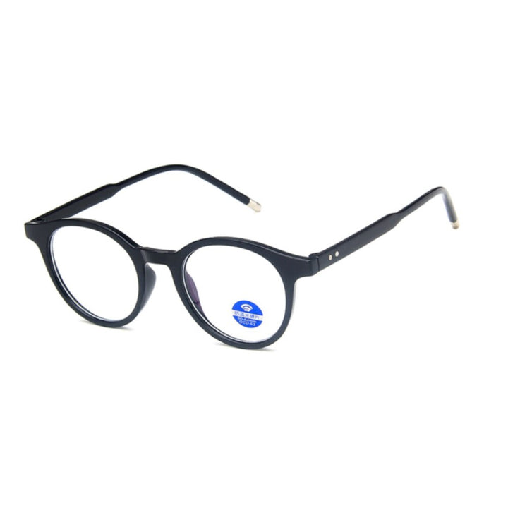 CCSpace Unisex Full Rim Round Resin Frame Eyeglasses 54214 Full Rim CCspace black  