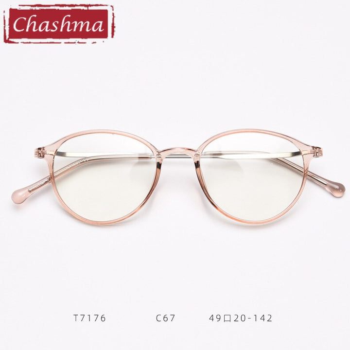 Chashma Round TR90 Eyeglasses Frame Lentes Optics Light Women Quality Student Prescription Glasses For RX Lenses Frame Chashma Ottica Pink  