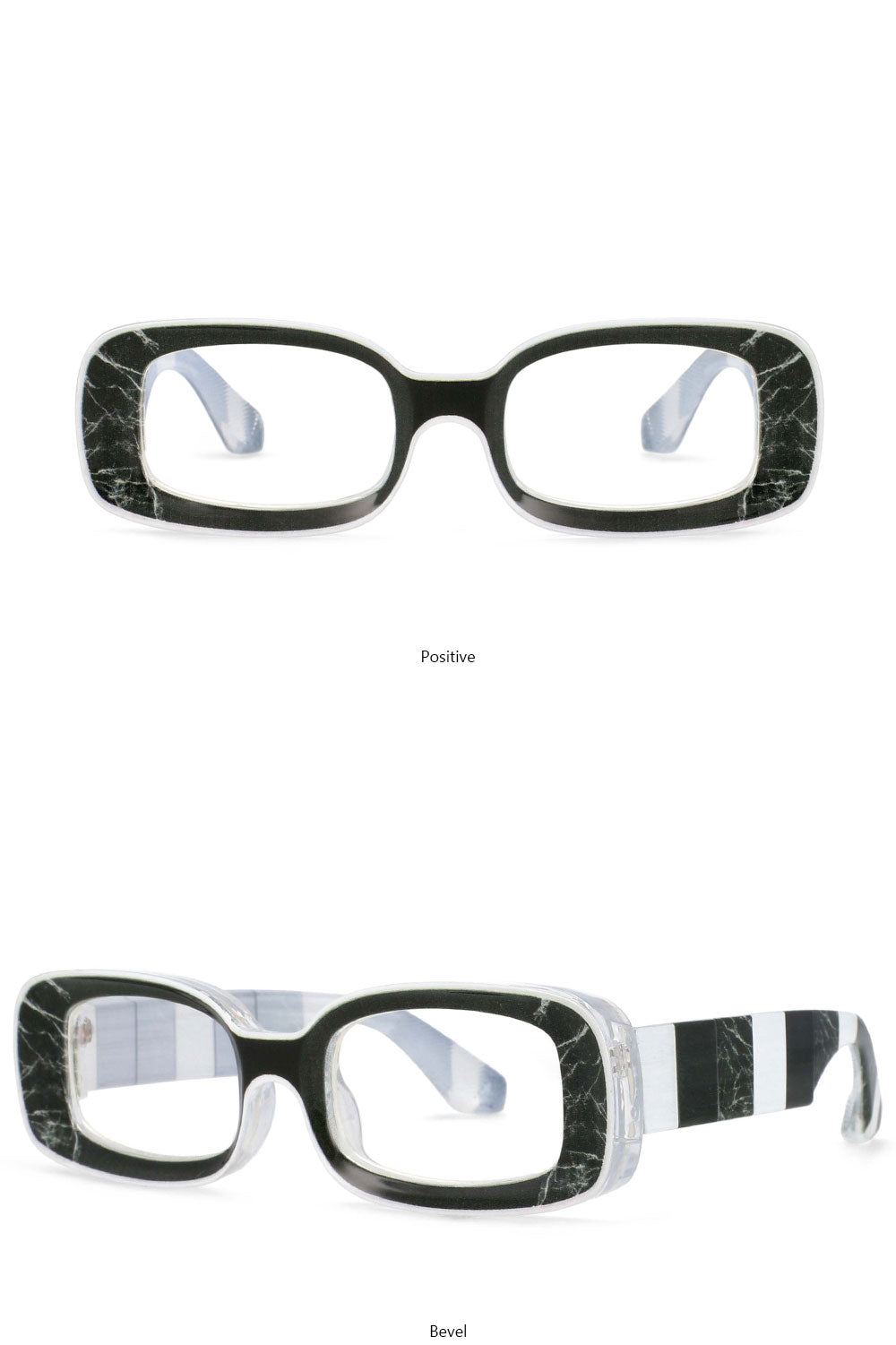 CCspace Unisex Full Rim Rectangle Resin Frame Punk Eyeglasses 54430 Full Rim CCspace   