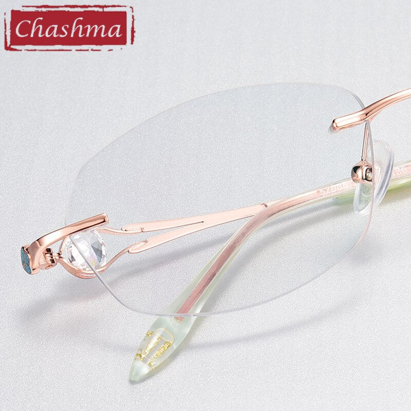 Chashma Ottica Women's Rimless Square Stainless Steel Eyeglasses 52006 Rimless Chashma Ottica   