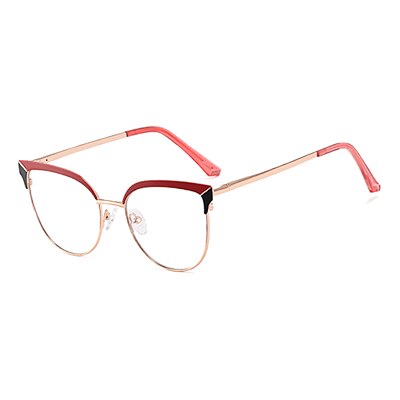 Ralferty Women's Full Rim Oval Cat Eye Acetate Alloy Eyeglasses F91226 Full Rim Ralferty C6 Red China 