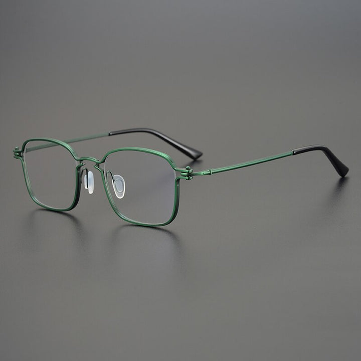 Gatenac Unisex Full Rim Round Square Titanium Eyeglasses Gxyj898 Full Rim Gatenac Green  