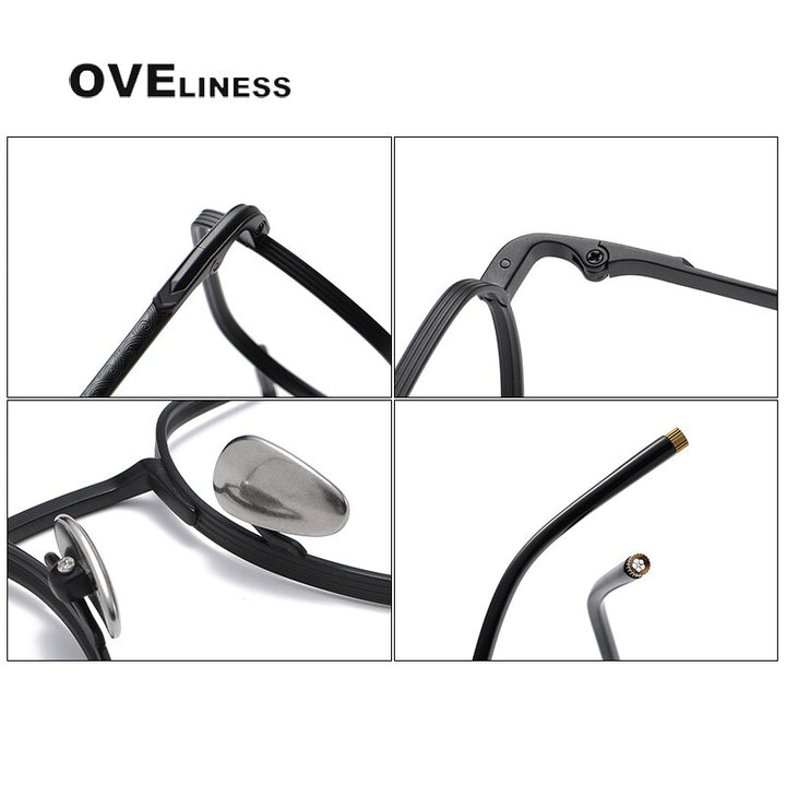 Oveliness Unisex Full Rim Irregular Square Titanium Eyeglasses Capeua Full Rim Oveliness   