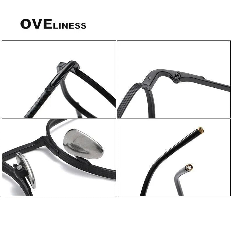 Oveliness Unisex Full Rim Irregular Square Titanium Eyeglasses Capeua — view 9 | Oveliness at FuzWeb