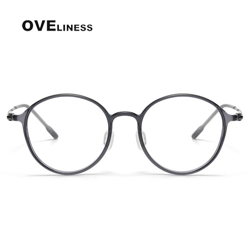 Oveliness Unisex Full Rim Round Screwless Titanium Eyeglasses 8634 Full Rim Oveliness   